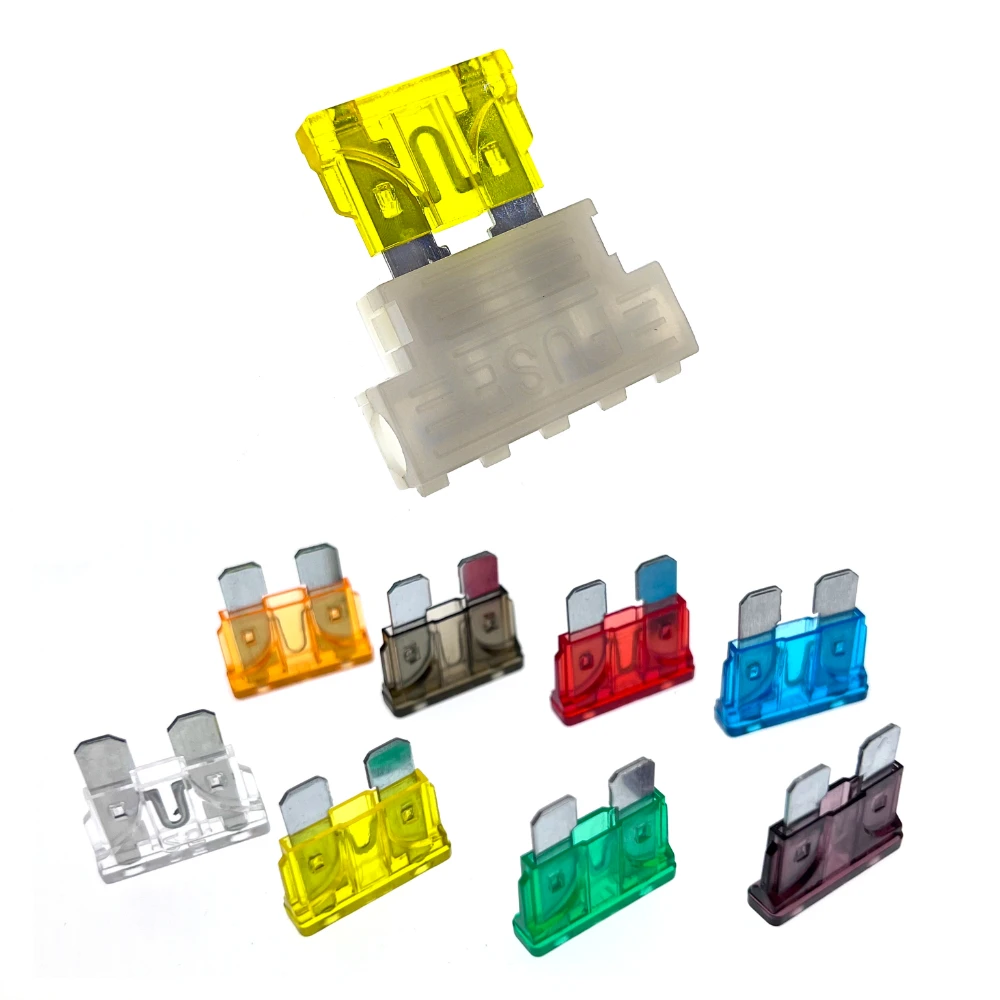 

100PCS Auto Standard Middle Fuse Holder + Car Boat Truck ATC ATO Blade Fuse 1A 2A 3A 4A 5A 7.5A 10A 15A 20A 25A 30A 35A 40A