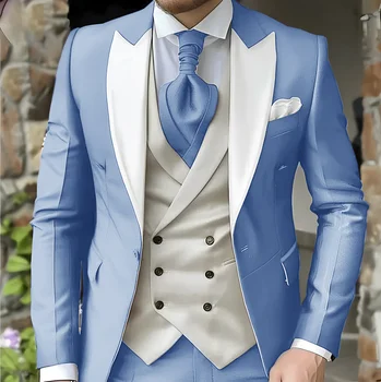 abito da uomo con risvolto a punta per giacche slim da sposa di alta qualità Colletto a punta doppiopetto Carnevale da uomo L'ultimo