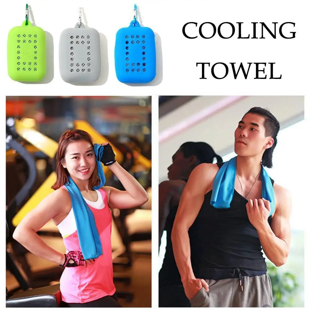 

3 Colors Summer Ice Silk Towel Sports Instant Cooling Ice Portable Bag Running Outdoor Swim Towel Silicone Fitness Towel Tr Q6B8