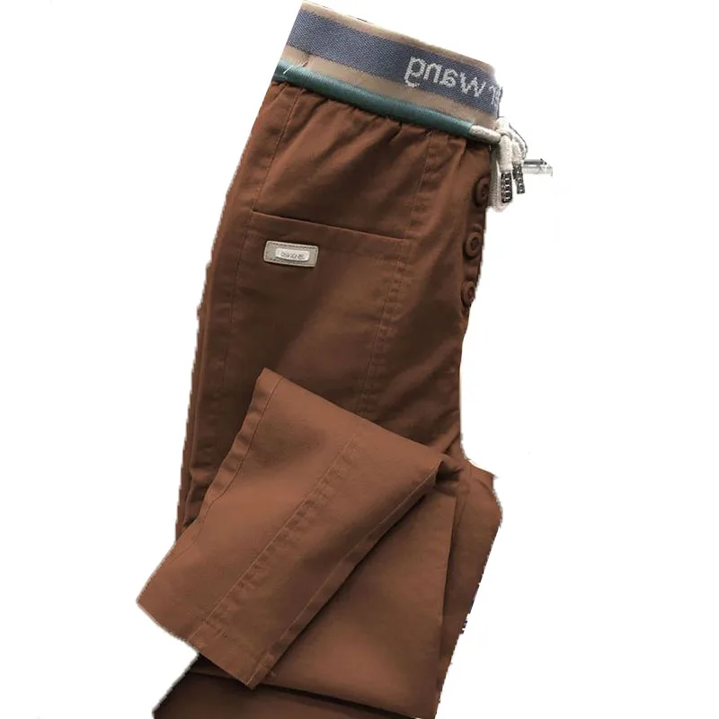 Autumn Winter Casual All-match Solid Cropped Pants Women's Clothing Fashion Commute Elastic Drawstring Straight Harem Pants