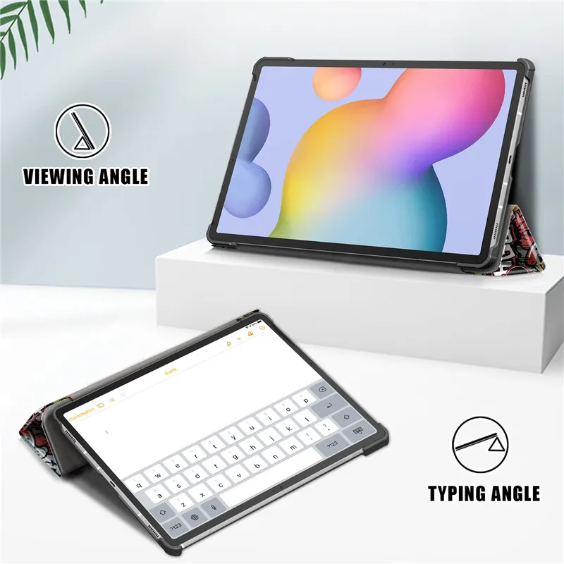 capa para samsung tab fe mais capa de moda pintado fold capa de couro para galaxy tab plus fe caso coque funda