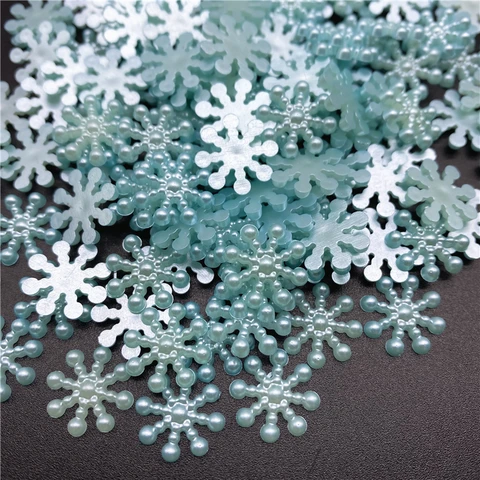 15mm White Ivory Snowflake Shape Beads Craft Imitation Pearls Flatback For Art Scrapbooking DIY Decoration