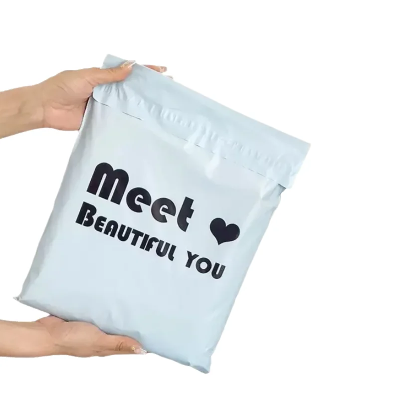 20Pcs 불투명 PE 플라스틱 익스프레스 봉투 보관 가방 블루 가방 블랙 로고 컬러 메일링 가방 자체 접착 씰 택배 가방