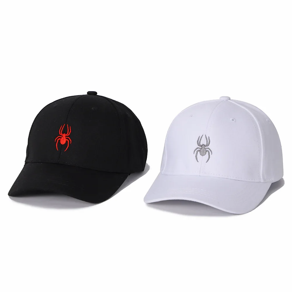 Spider Embroidered Baseball Hat Neutral Adjustable Outdoor Casual Duck Tongue Hat Sunshade