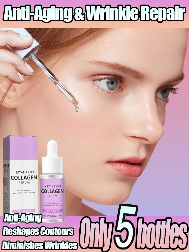 Collagen Face Serum Wrinkle Removal Anti Aging Hyaluronic Acid Forehead Fine Lines Lifting Facial Serum Skin Care Beauty