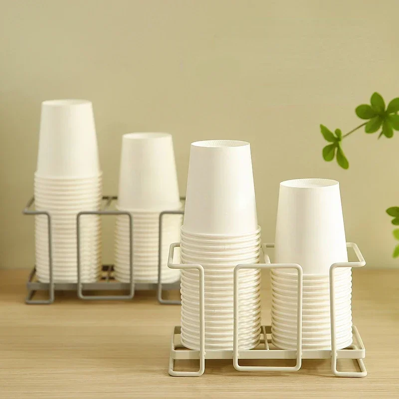 Multipurpose Paper Cup Holder Desktop Disposable Cups Organizer Dispenser Tea Bags Coffee Pods Storage