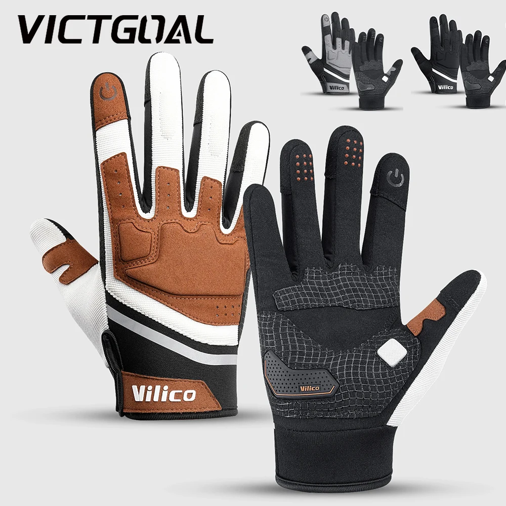 Guanti Da Ciclismo Per Uomo Traspirante Antiscivolo Mtb Guanti Da Bici Da Strada Touch Screen Full Finger Anti-Shock Guanti Sportivi Bmx Accessori Per