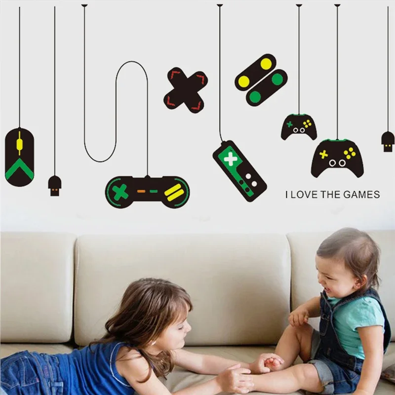 Game console game handle wall stickers Children creative decorative wall sticker of living room saloon