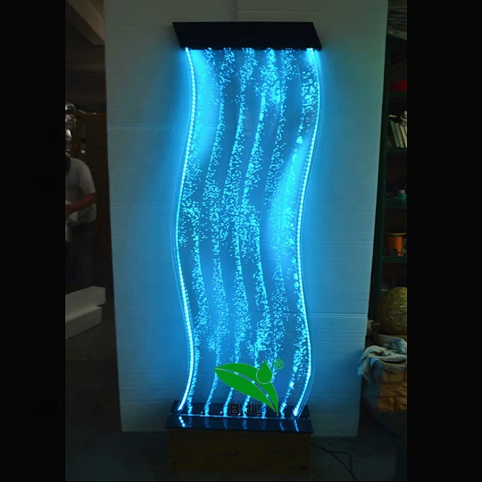 맞춤형 실내 로비 스크린 파티션 S자형 디자인 LED 감각 조명 색상 변경 아크릴 물방울 램프 룸 디바이더