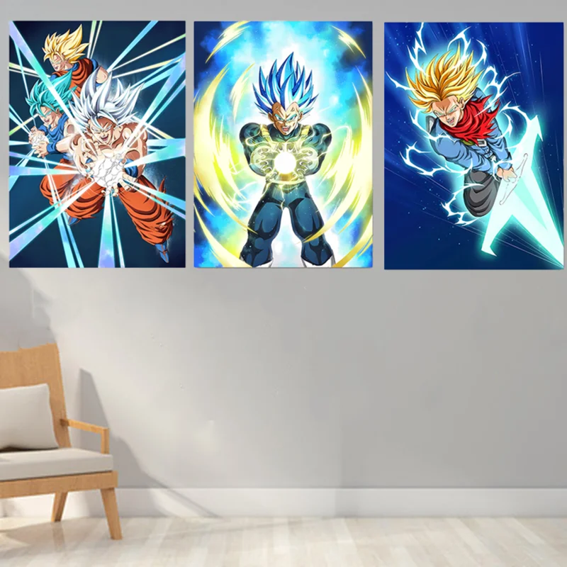 

Dragon Ball Japanese Anime Canvas Poster Cartoon Son Goku Vegeta IV Trunks Frieza Art Deco Painting Children's Toy Birthday Gift