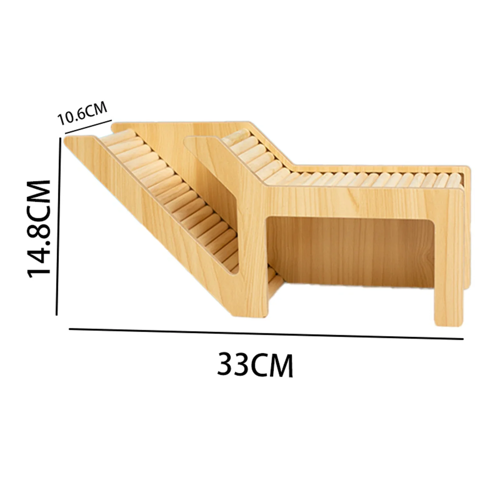 Tunnel E Casetta Per Criceto In Legno Naturale 32x13x7 Cm – Scala Integrata, Morso Sicuro, Senza Chiodi, Ideale Per Piccoli Animali