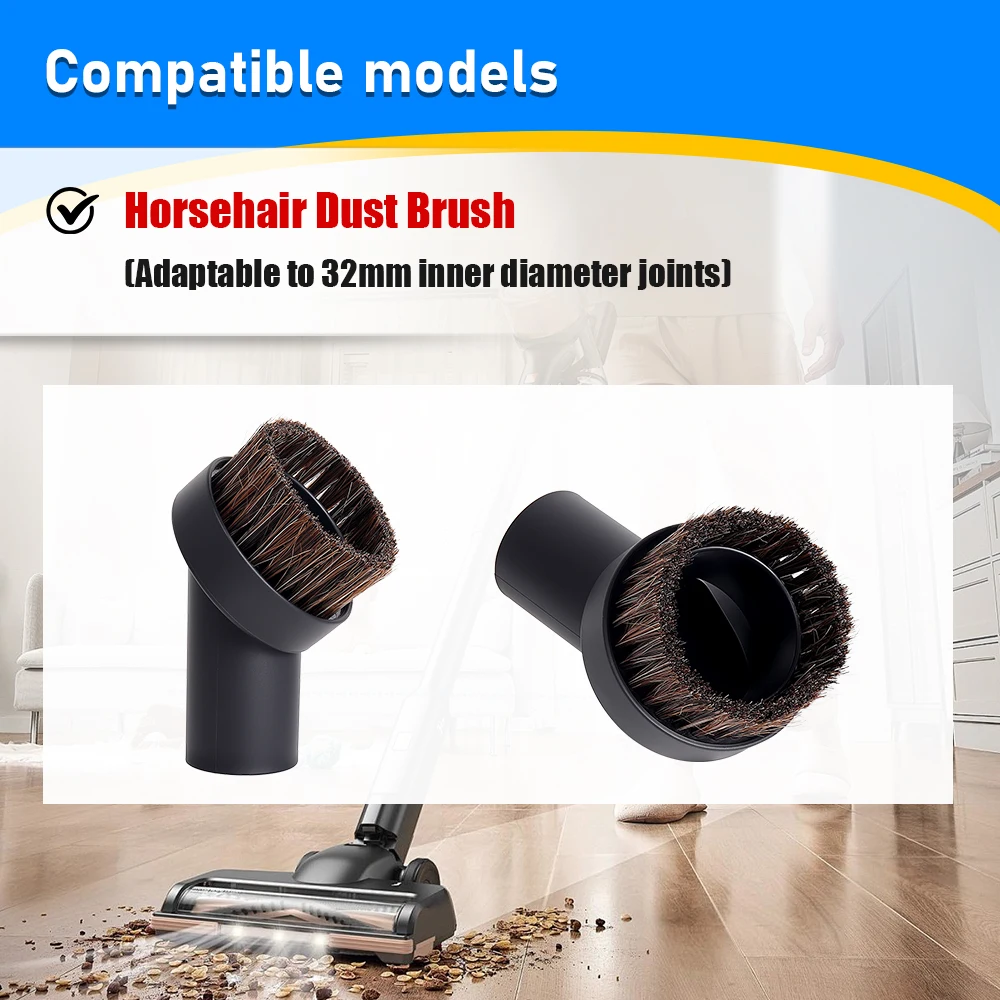 Description Picture 3 of itemHorsehair Bristle Long Horse Round Dust Brush Spare Parts for Philips Midea Vacuum Cleaner Replacement Attachment Crevice Brush