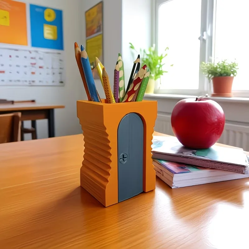 Organizzatore per affilacoliere, divertente porta penne e matite per insegnanti, pittori e artisti, unico e decorazione per l'ufficio - immagine 5