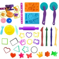 Play Dough Mold Tools For Toddlers Creative Noodles Maker Plate Knife Fork Shape Cutter Plasticine Clay Kitchen Kits Kids Toys 1