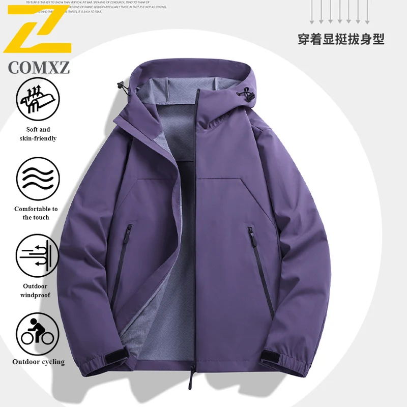 "EiAO Windbreaker Couple's Spring   Waterproof Windproof Fashion Outdoor Jacket for Hiking Camping Fishing Trendy All-Purpose