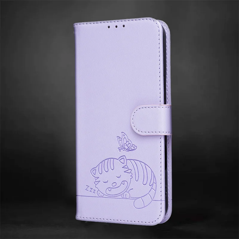 Colorful Macaron Magnetic Leather Wallet Case