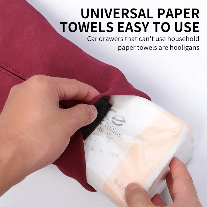 Suede car tissue bag box, suede sunshade, suction paper bag, in car mounted tissue cover, armrest box