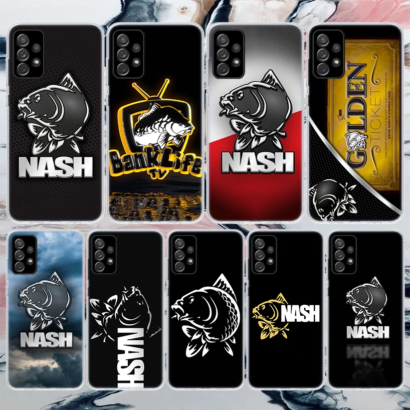 Nash Fishing Art Soft Phone Case For Samsung Galaxy A52 A53 A12 A13 A22 A23 A32 A33 A72 A73 5G A02S A03S A50S Pattern Cover