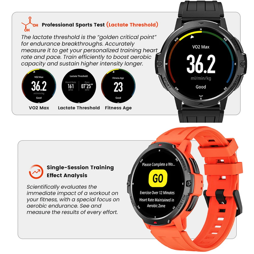 T-Rex 3 Military Outdoor GPS Positioning Smart Watch Men's 24 Hour Sports Health Compass Altimeter 5ATM Waterproof Smartwatch