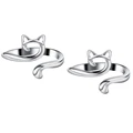 2Pcs Silver Cat