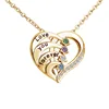 Collier personnalisé avec nom et pierres de naissance, collier de promesse personnalisé, pendentif cœur avec noms gravés, cadeaux de bijoux de Noël