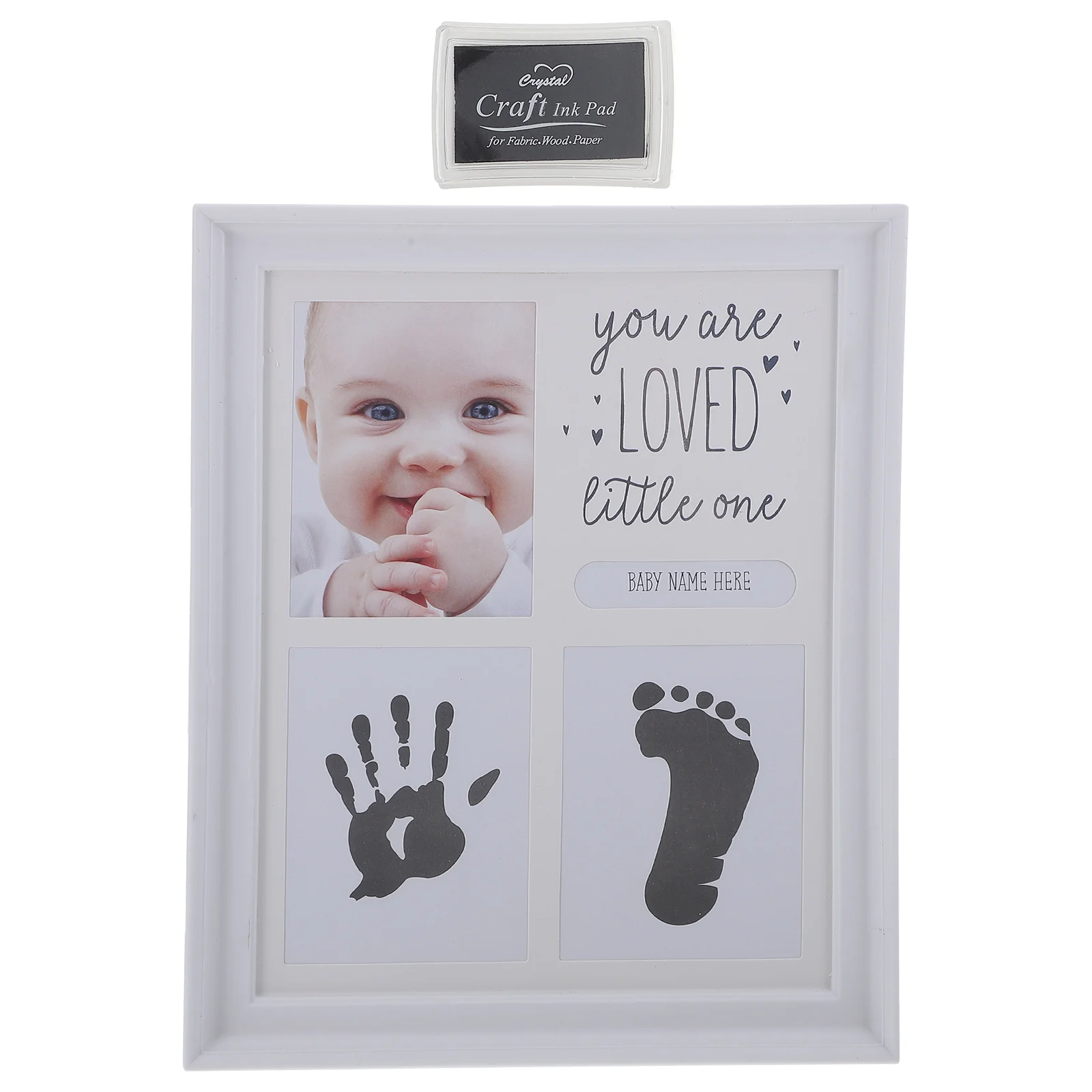 

1 Set Baby Handprint Ink Pad Photo Frame Newborn Baby Shower Gift for DIY