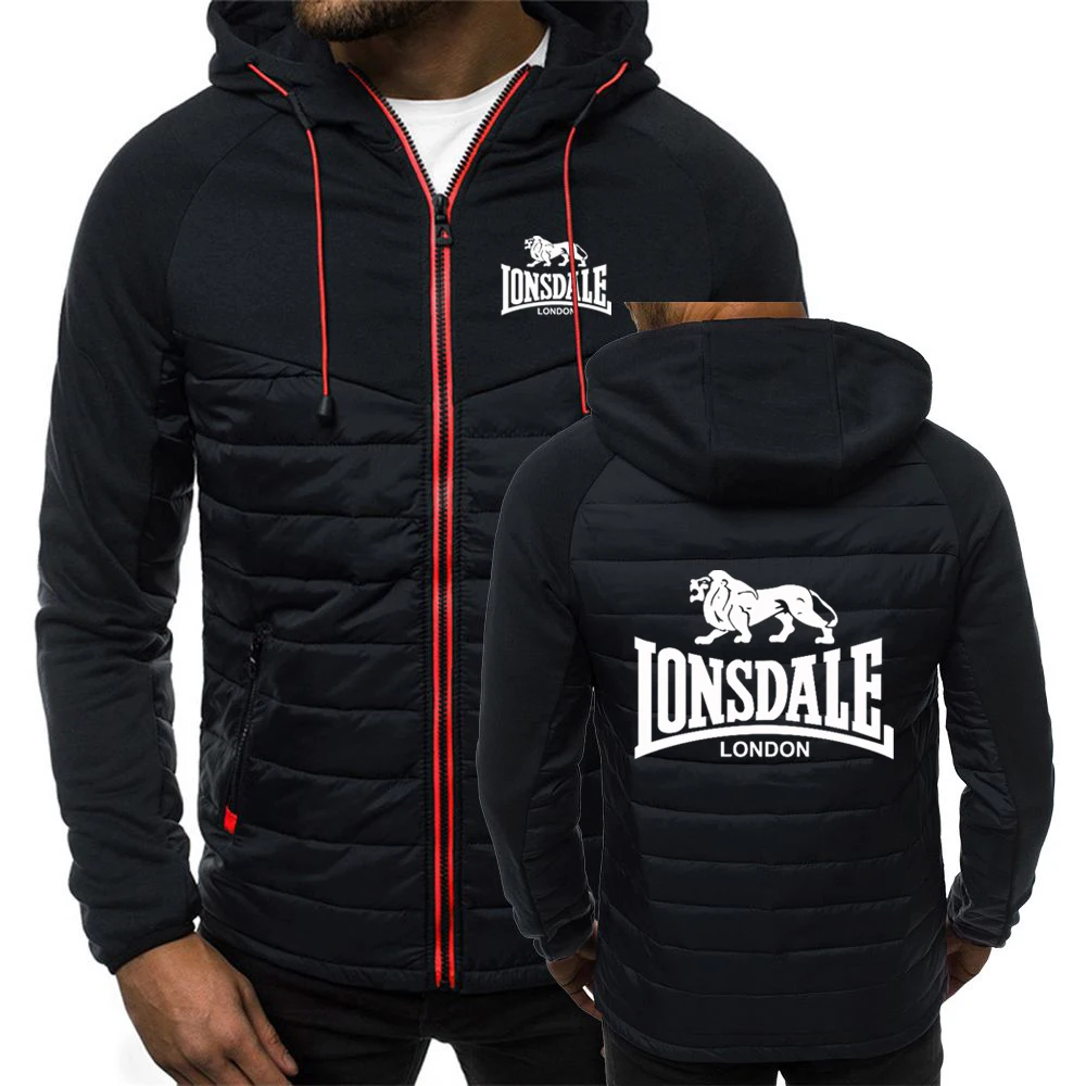 Мужская куртка Lonsdale 2022 Спортивная Удобная хлопковая толстовка унисекс на молнии
