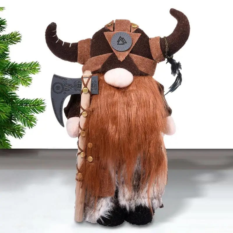 

Полимерная кукла-Гном-воин викингов, карликовая статуя ручной работы, садовое украшение для дома, улицы, офиса