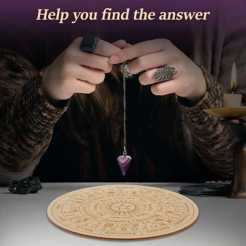 Pendulum Board Mat Kit Portable Divination Kit Pendulum Mat Copper Dowsing Rods & Divining Board Divining