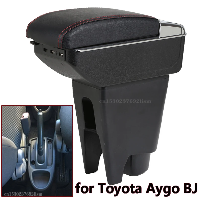 

For Peugeot 107 Citroen C1 Toyota Aygo BJ armrest box central Store content box car-styling decoration With cup holder USB