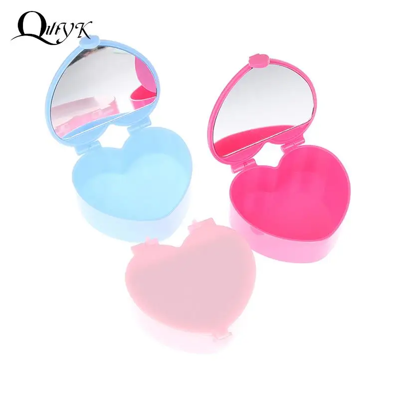

Heart-shaped Jewelry Box Pink Girl Heart Jewelry Storage Box Desktop Student Dormitory Love Mirror Make Up Organizer Box