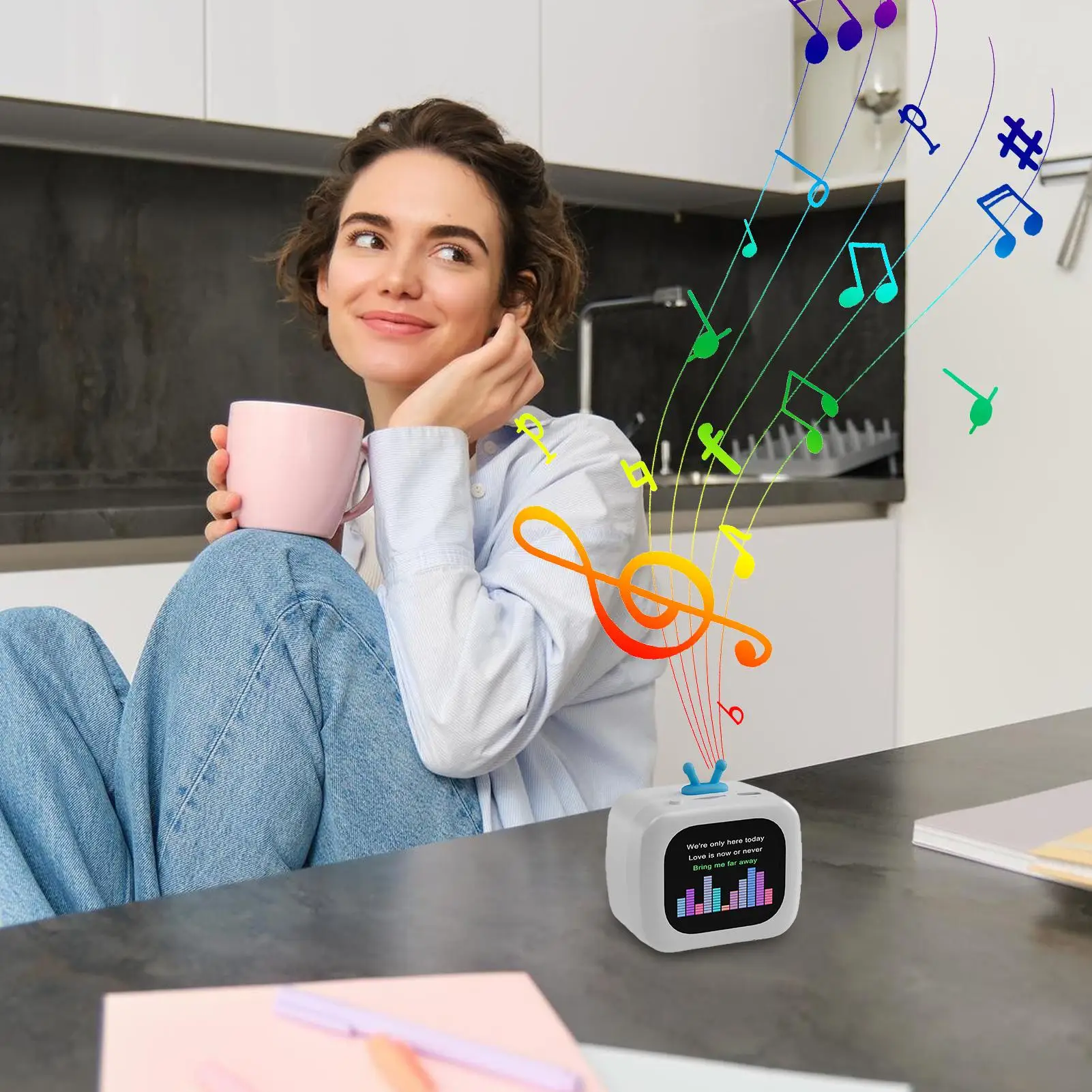 Travel Speaker TV Shape Outdoor Speaker Wireless Multi-Purpose Touchscreen Audio Device For Camping Beach College Gym Hiking