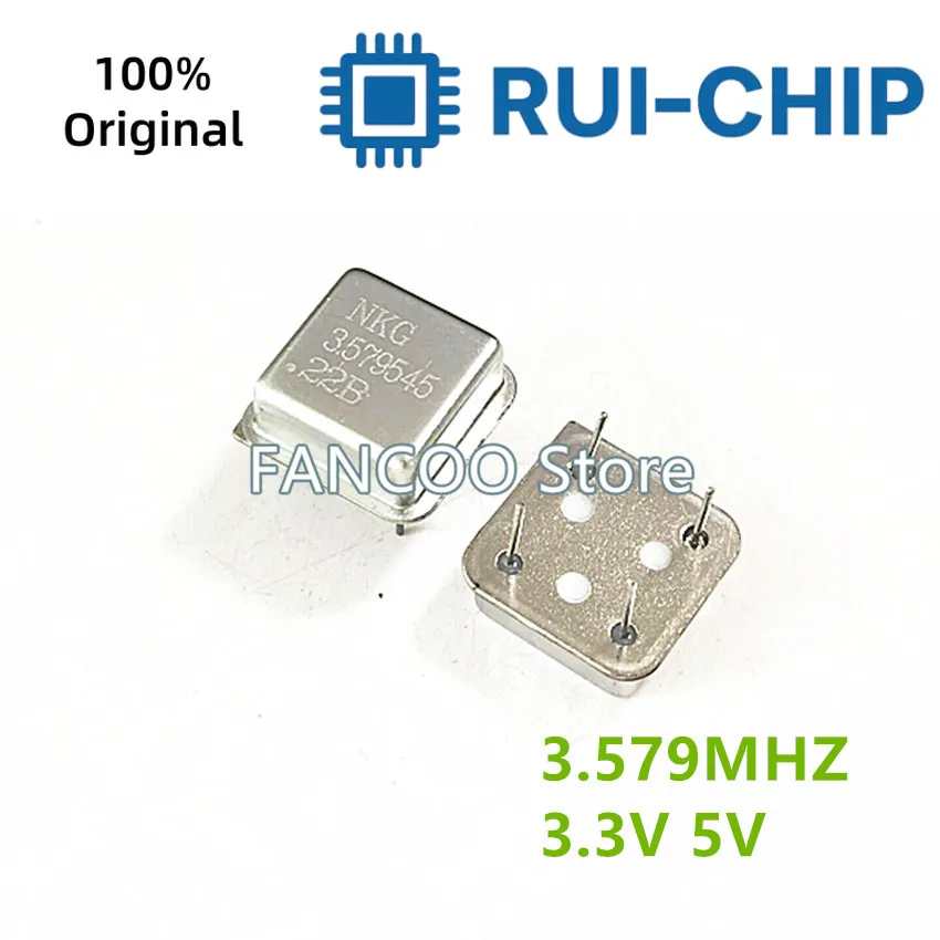 5개 3.579M 3.579545M 3.579MHZ 3.579545MHZ 하프 사이즈 3.3v 5v 크리스탈 클록 오실레이터 OSC DIP-4