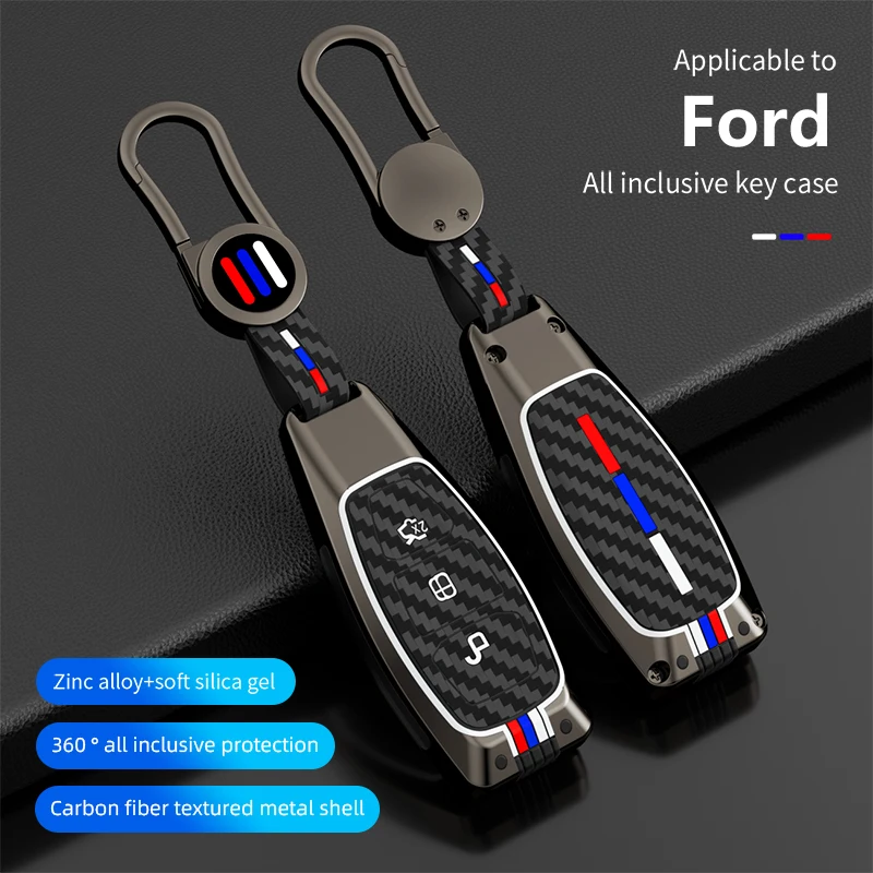 Zinc Alloy Car Remote Smart Key Case Cover Shell For Ford Fiesta Focus 3 4 Mondeo Ecosport Kuga Focus ST Protector Accessories