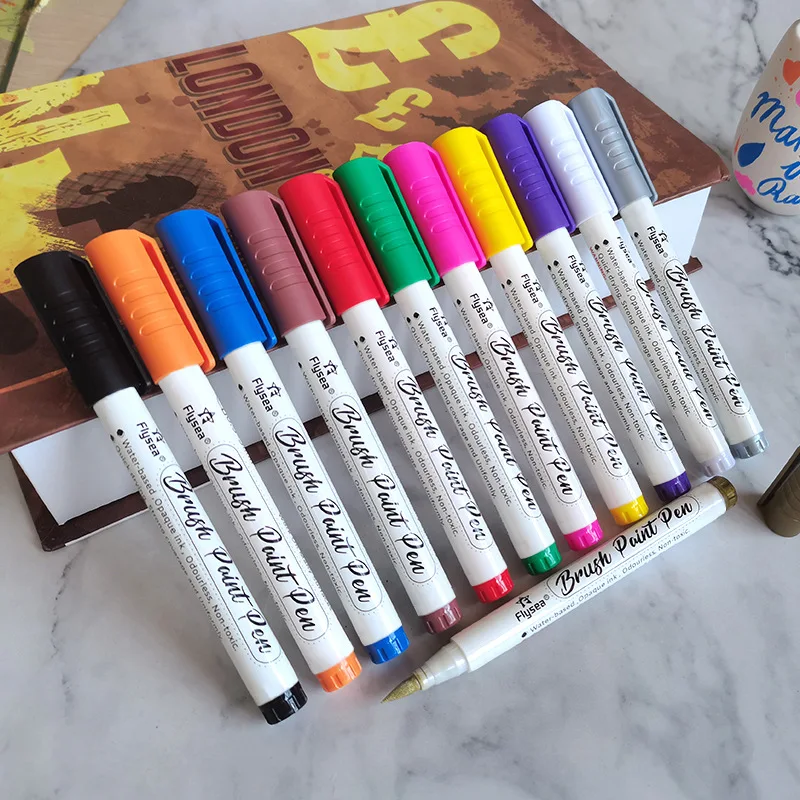 12/24color Acrylic Pens Set Stone Paint Markers Art Cheap Marker Fineliner  0.7mm Permanent Children Glass Drawing Wood Painting - Paint Markers -  AliExpress