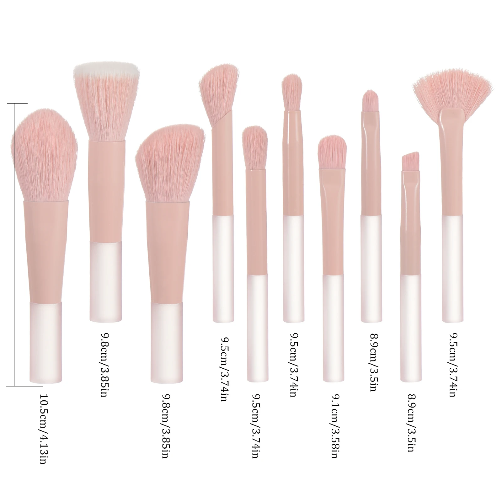 Portable 10-Piece Mini Makeup Brush Set with Bag - Versatile for Home and On-the-Go Use