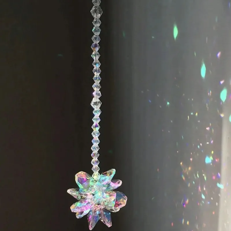1pc AB Color Suncatcher Window Hanging Office Rainbow Maker Gift Her Aurora Crystal Beads