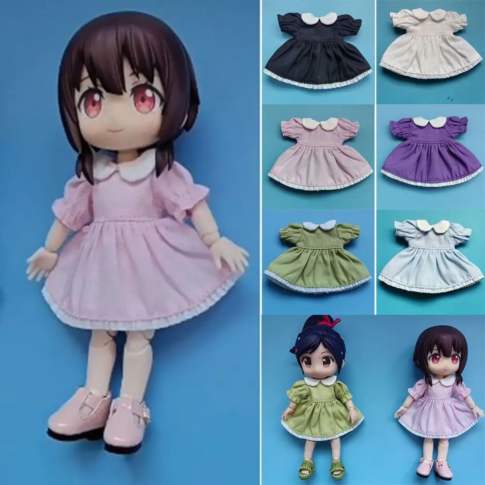 Handmade Pure Color Dresses Fashion Puff Sleeve Dolls Outfits Dresses Accessories 6 Styles Dolls Tops 1/11 OB11 Dolls/1/12 BJD