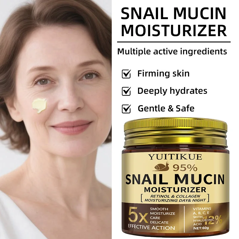 YUITIKUE: 95% Snail Mucin Moisturizer with Retinol & Collagen - 5x smoother and firmer, suitable for all light beige types