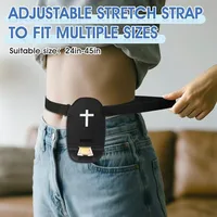 1/2 PCS Sacs de protection pour stomie avec ceinture réglable, pochettes de douche imperméables pour stomie, urostomie, ileostomie et récupération, avec motif croix 6