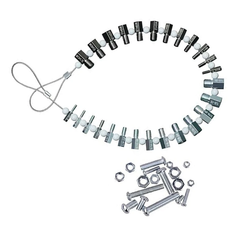 Description Picture 6 of itemY1UD Upgrades Efficient Nut & Bolt Thread Measurement Set Nut & Bolt Thread Size Gauge 26 Gauges to Easily Identify Sizes
