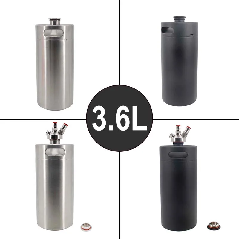 

Mini Keg 3.6L/120OZ Stainless Screw Cap Single Wall Portable Ball Lock Spear Works Craft Beverage Kombucha Nitro Coffee Seltzer
