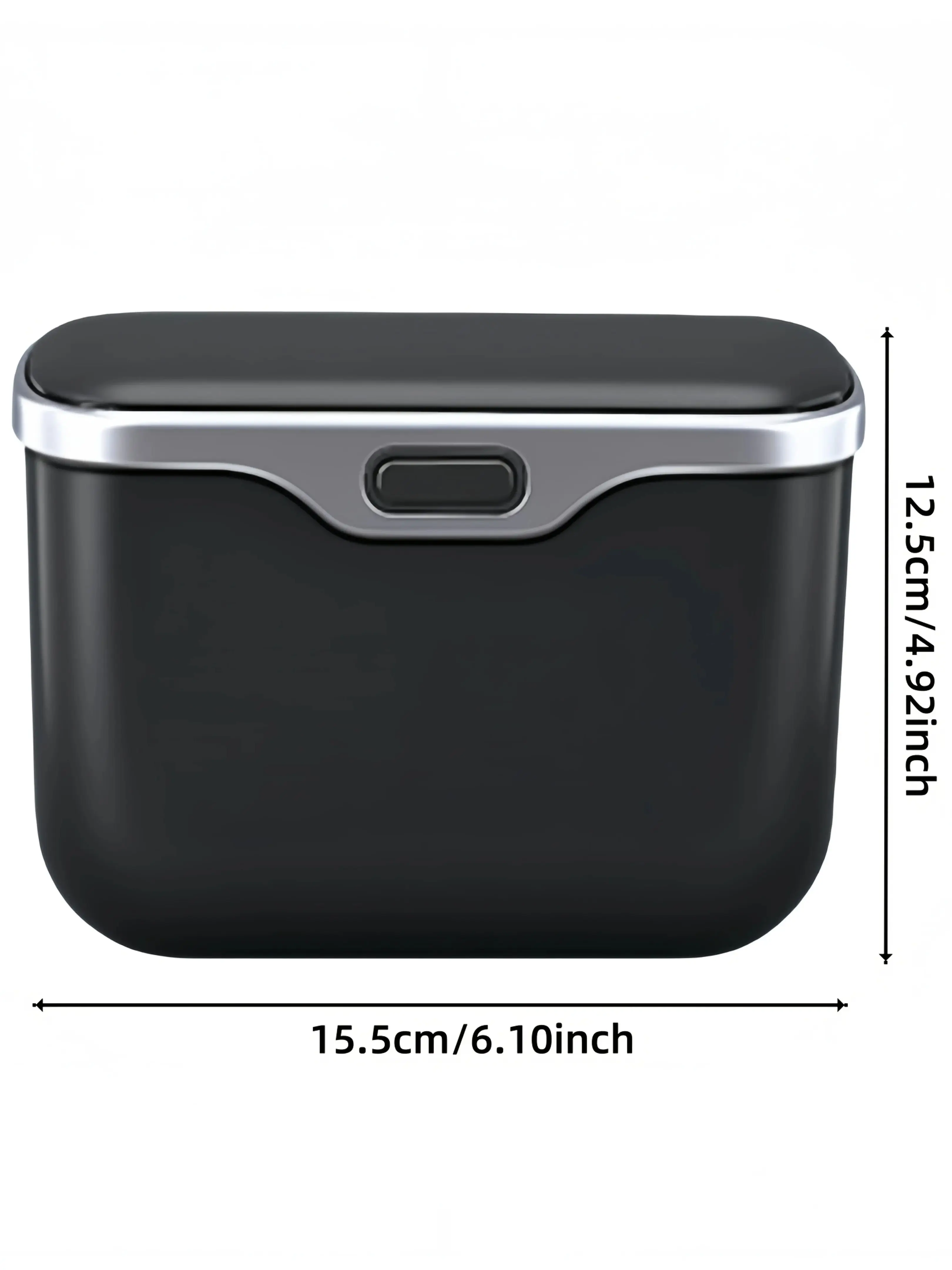 Multifunctional Car Trash Can with Lid Button – Hanging Auto Garbage Bin Wet & Dry Use Car Interior Organizer Storage Box