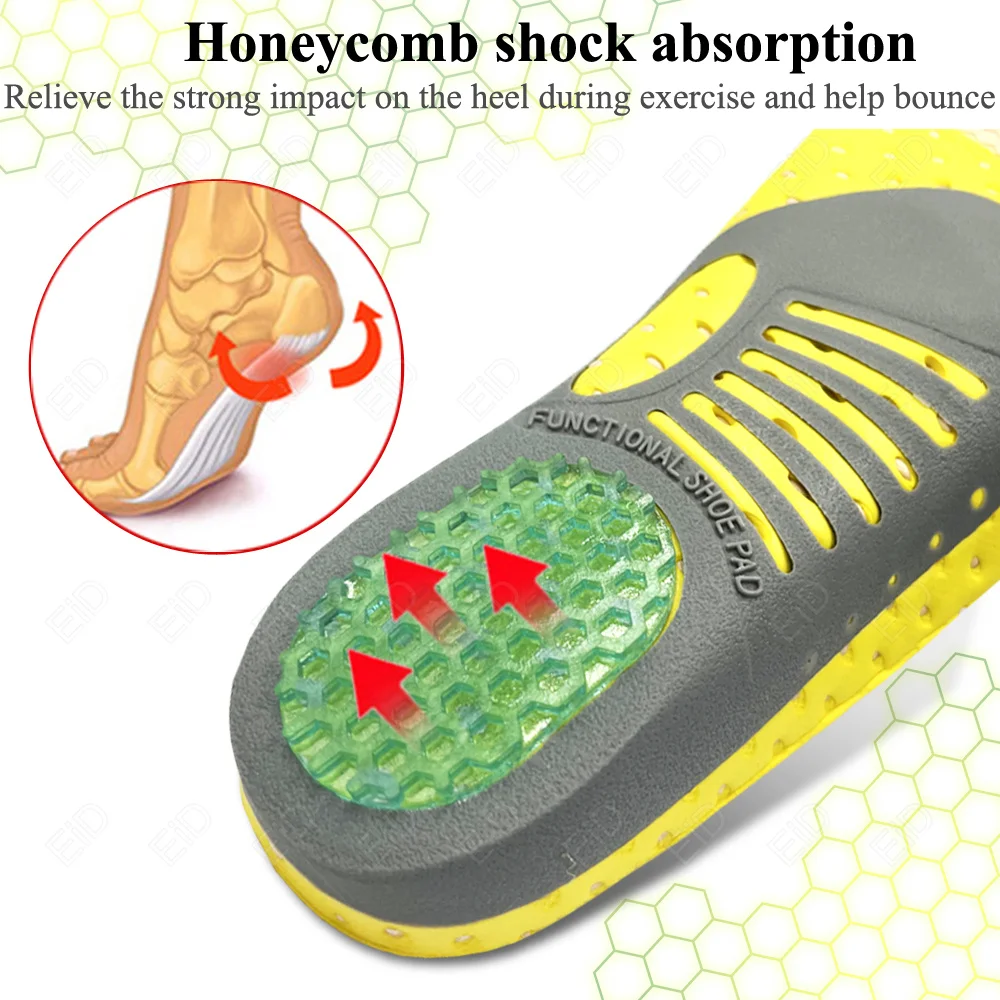 PVC Orthotic Insoles for feet Flat Feet Arch Support Shoe Pads Insoles orthopedic Shock-Absorption Feet Cushion for Men Women