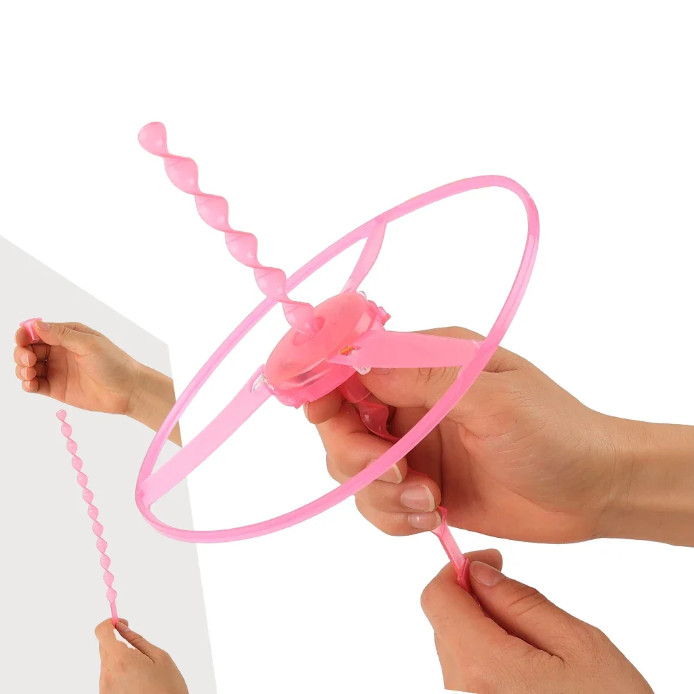 1-10Pcs Flying Helicopter Toy Hand Rotating Circle Bamboo Dragonfly Hand Rub Plastic Propeller for Outdoor Flying Toy Kids Gift 6
