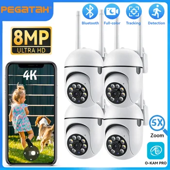 2.4G 8MP Cameras Wifi Video Surveillance IP Indoor Security Protection Monitor 5.0X Zoom Home Wireless Track Alarm O-Kam pro 1