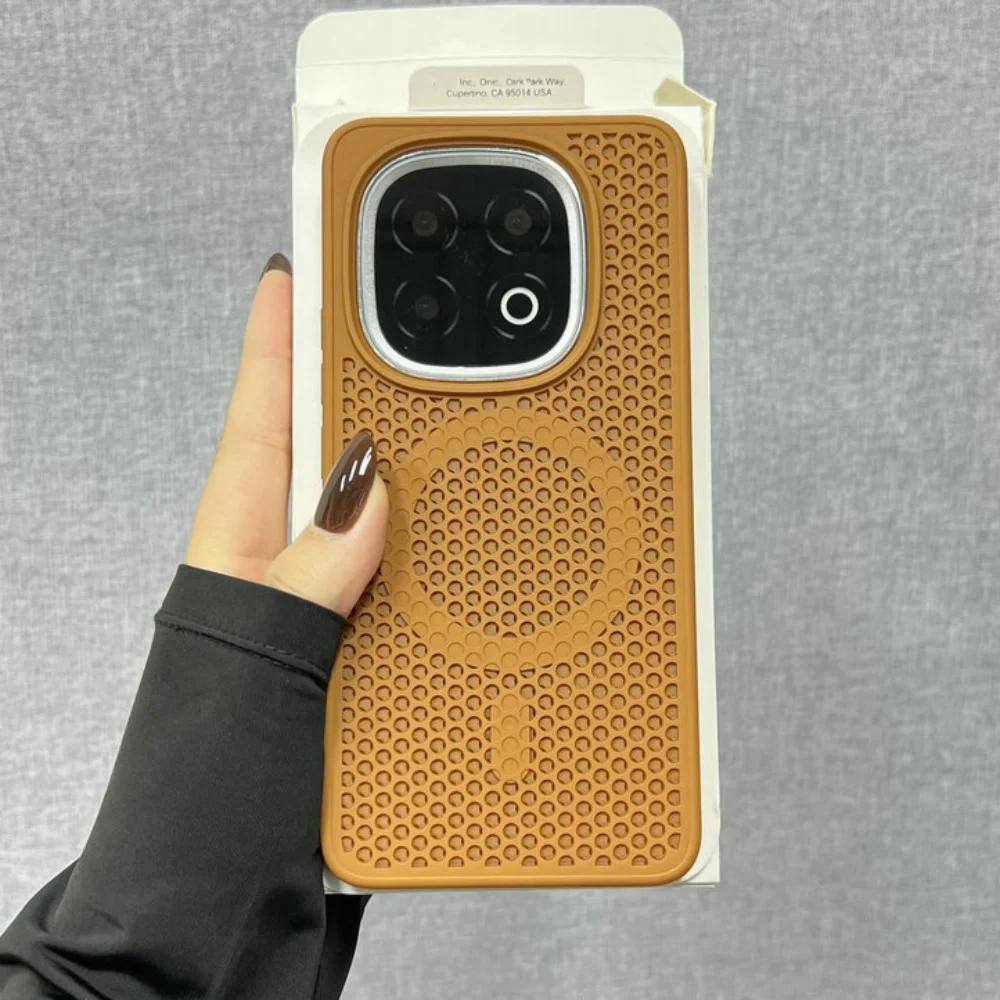Breathable Magnetic Matte Hard Phone Case with Wireless Charging Compatibility