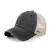 New Washed Cotton Customizable Logo Baseball Cap Summer Autumn Splicing Mesh Breathable Sun Protection Casual Sports Men's Hat 3