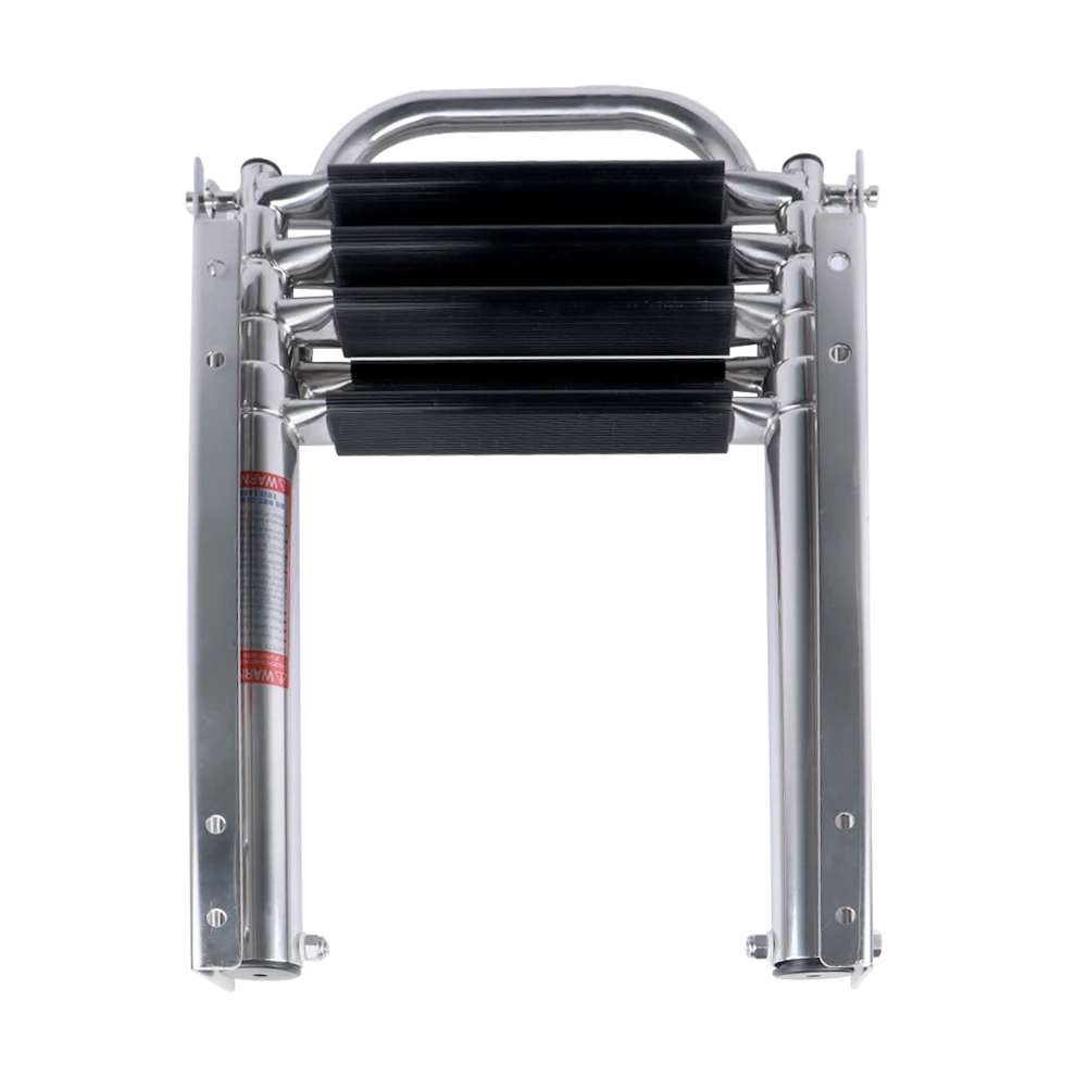 Boat Accessories Marine 4 Step Under Platform Boat Ladder Stainless Steel Boarding Telescoping Ladder With The Handle