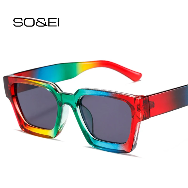 

SO&EI Women Fashion Square Sunglasses Mirror Gradient Shades UV400
